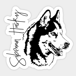 Funny Proud Siberian Husky dog portrait sled dog mom Sticker